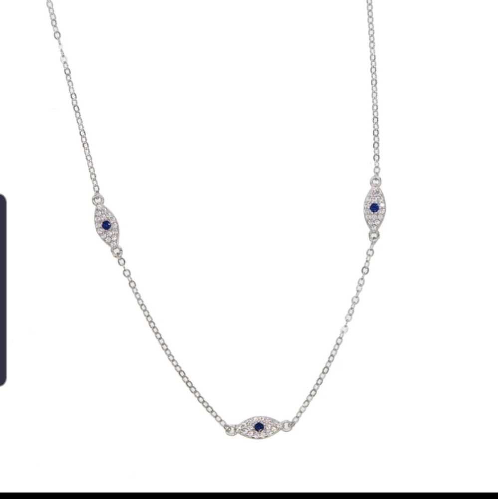 Evil eye adjustable choker necklace